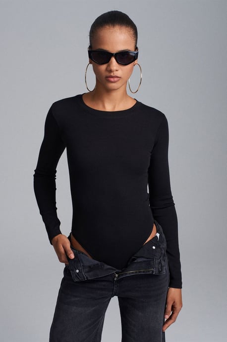 Slim Fit Rundhals-Jersey-Body - Image 4
