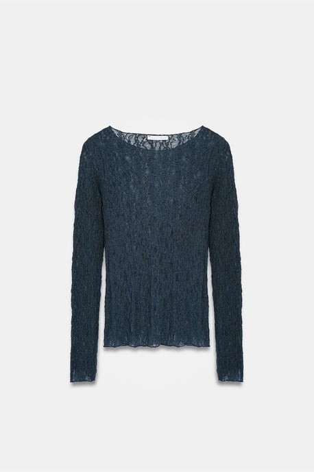 Schlank geschnittene Spitze Bootsausschnitt-Bluse - Image 6