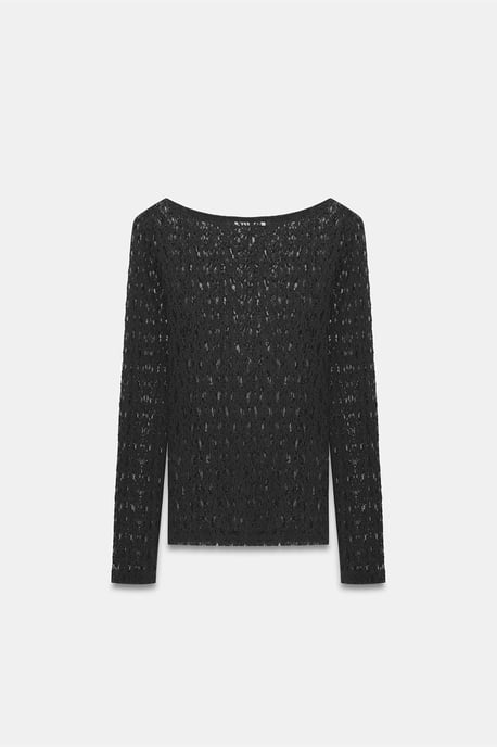 Schlanke Passform Spitzen-Boot-Ausschnitt-Bluse - Image 6