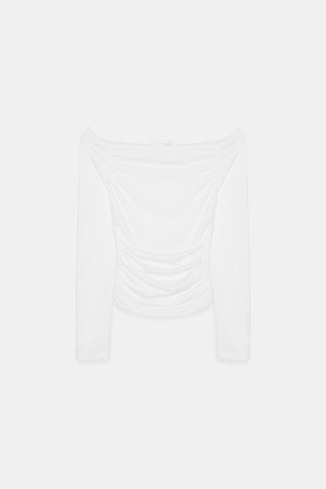 Schulterfreie Slim Fit Strickbluse - Image 5