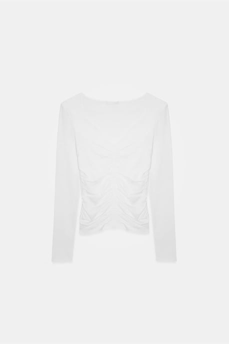 Slim Fit V-Ausschnitt Jersey-Bluse - Image 5