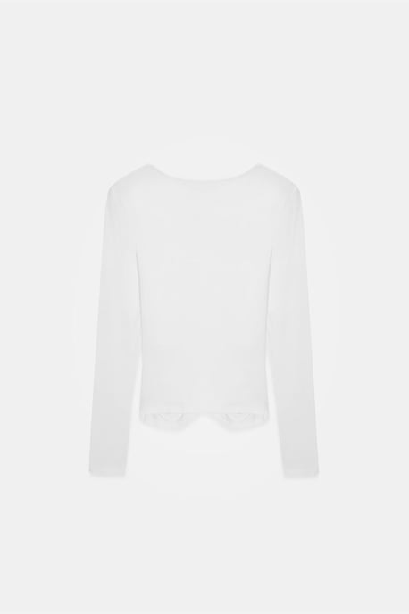 Slim Fit V-Ausschnitt Jersey-Bluse - Image 6