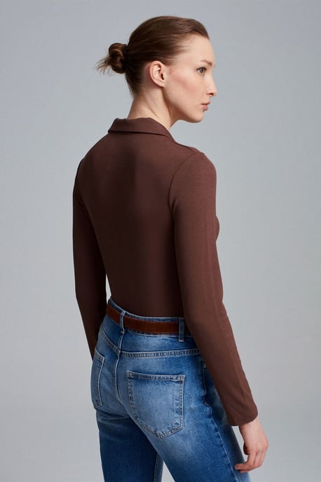 Damen Slim-Fit Polo-Bluse - Image 2