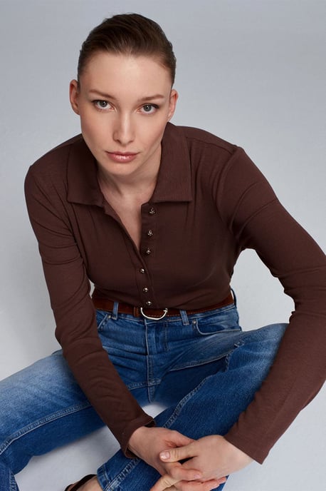 Damen Slim-Fit Polo-Bluse - Image 3