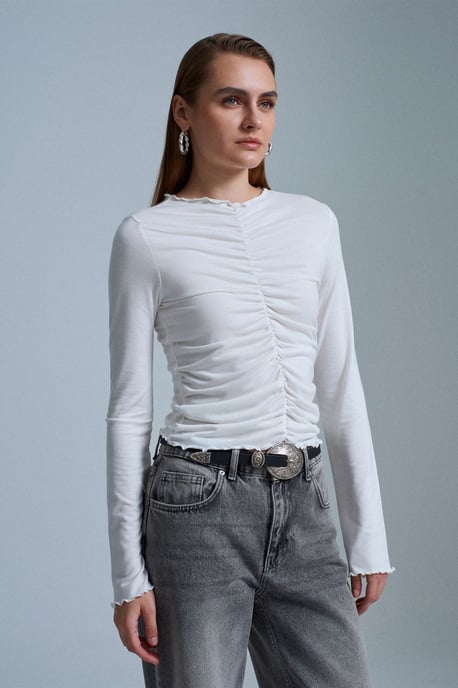 Slim Fit Langarm-Jerseybluse - Image 3