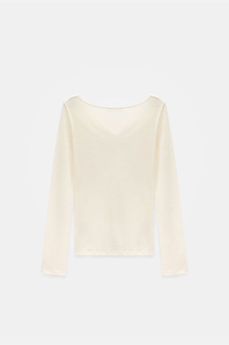 Taillierte Wollstrick-Bluse mit Schalkragen - Image 6