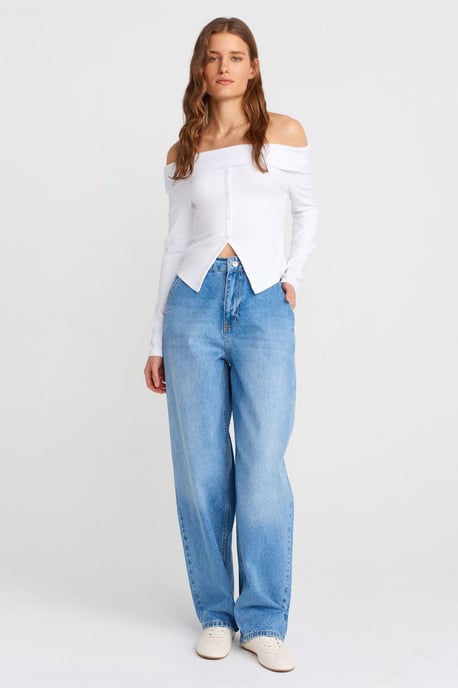 Schulterfreie Slim Fit Strickbluse - Image 3