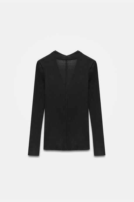 Schlank geschnittene Wollbluse mit Kapuze - Image 5