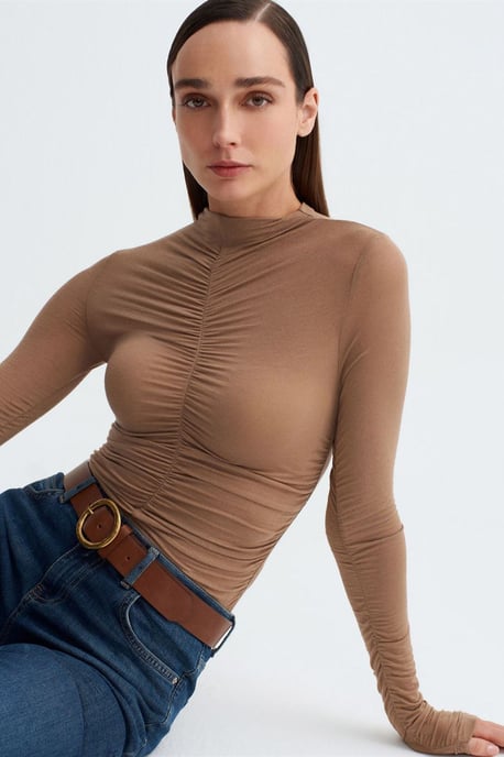 Slim Fit Langarm-Jerseybluse - Image 1