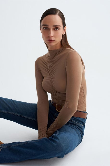 Slim Fit Langarm-Jerseybluse - Image 3