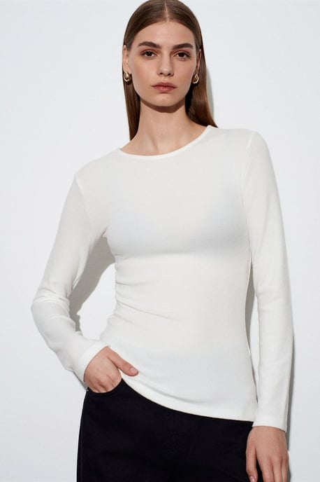 Slim Fit Langarm-Jerseybluse - Image 2