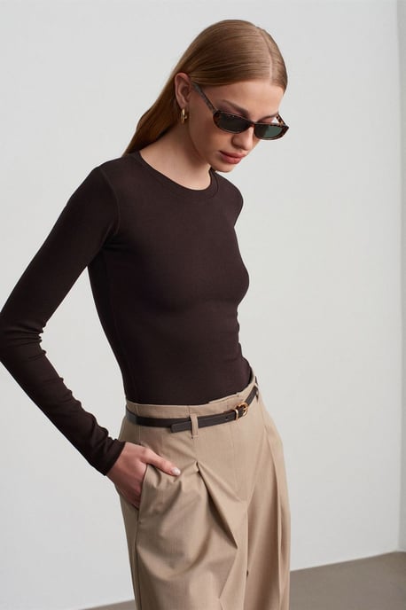 Slim Fit Rundhals-Jersey-Body - Image 1