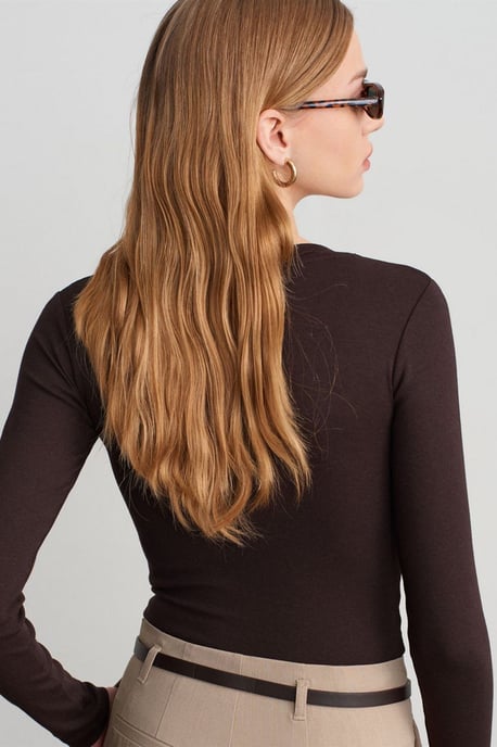 Slim Fit Rundhals-Jersey-Body - Image 2