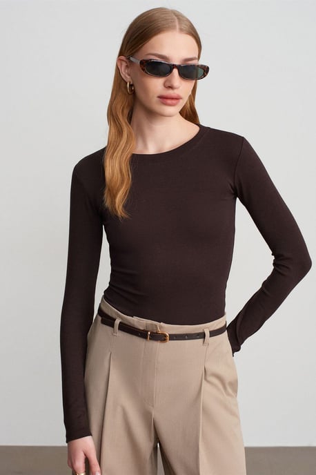 Slim Fit Rundhals-Jersey-Body - Image 3