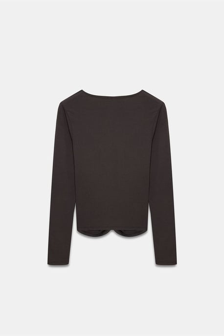 Slim Fit V-Ausschnitt Jersey-Bluse - Image 6