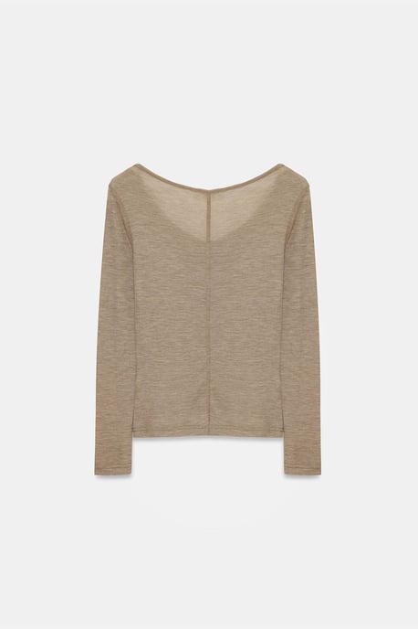 Taillierte Wollstrickbluse mit Knöpfen - Image 6