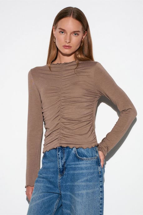 Slim Fit Langarm-Jerseybluse - Image 3