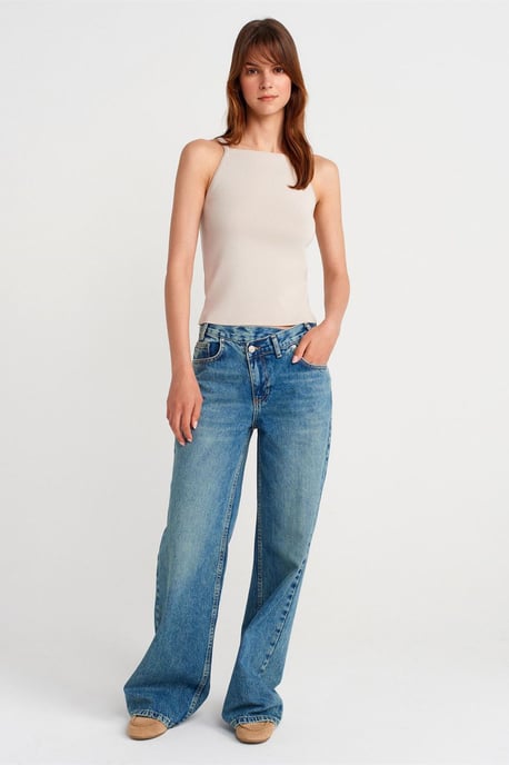 Slim Fit Träger Strickbluse mit Schleifendetail - Image 4