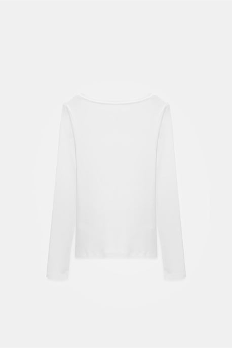 Slim Fit Baumwoll-Bluse mit langen Ärmeln und Knopfleiste - Image 2