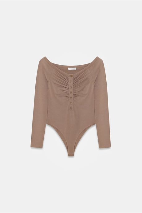 Slim-Fit Boot-Ausschnitt Body Bluse - Image 5