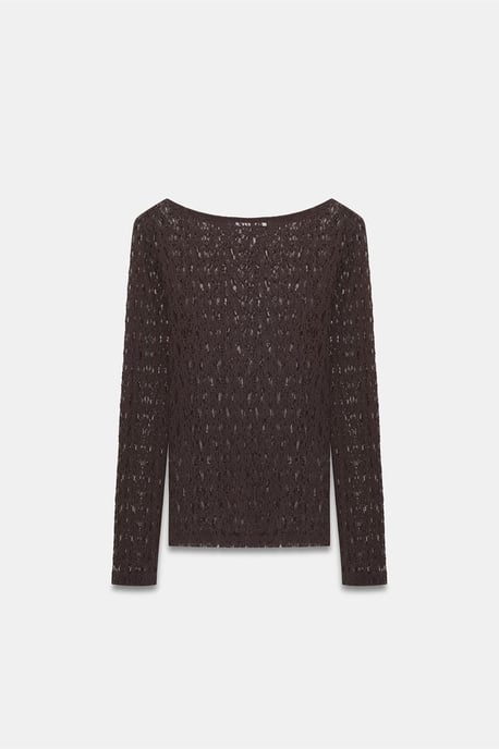 Schmale Passform Spitzen Boot-Ausschnitt Bluse - Image 6