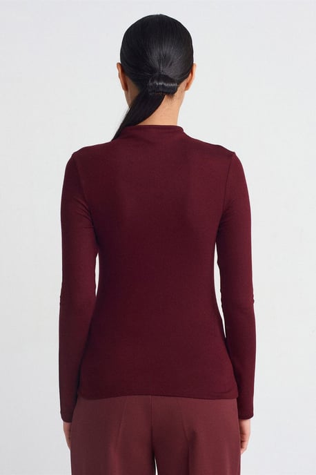 Rippstrick-Turtleneck Langarmbluse - Image 2