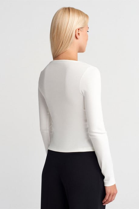 Slim-Fit Baumwollmischung Reißverschluss-Bluse - Image 2