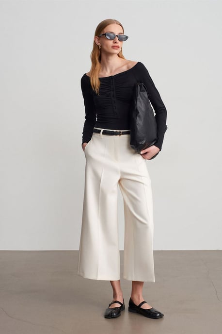Slim-Fit Boot-Ausschnitt Body Bluse - Image 4