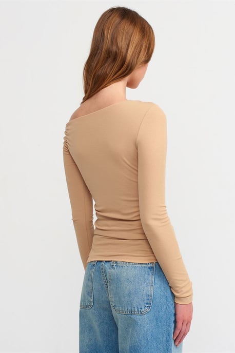 Schlanke Passform asymmetrische Kragenbluse - Image 2