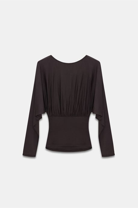 Schlanke Passform V-Ausschnitt Wickelbluse - Image 6