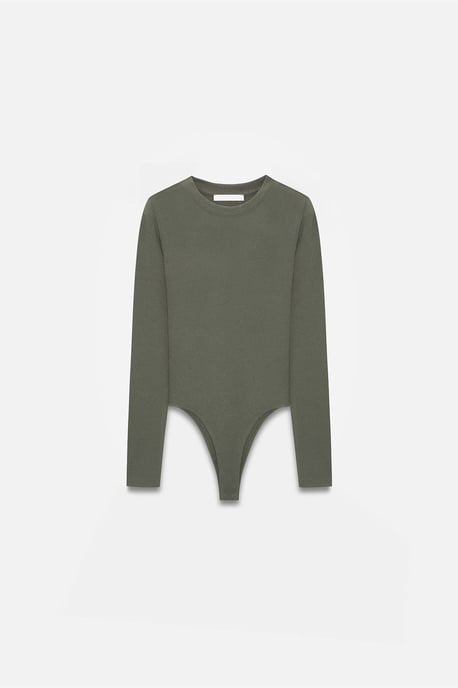 Schmal geschnittener Rundhalsausschnitt Jersey-Body - Image 4