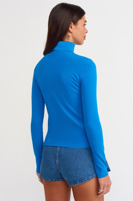 Damen Slim Fit Turtleneck-Jerseybluse - Image 2