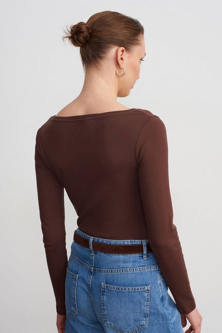 Slim Fit Baumwoll-Bluse mit langen Ärmeln und Knopfleiste - Image 2