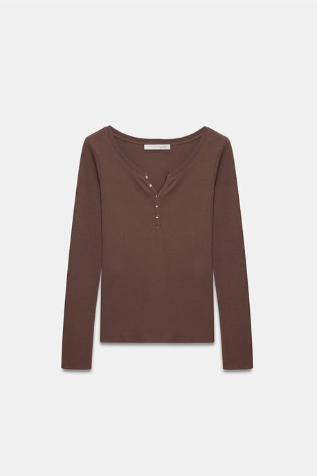 Slim Fit Baumwoll-Bluse mit langen Ärmeln und Knopfleiste - Image 5