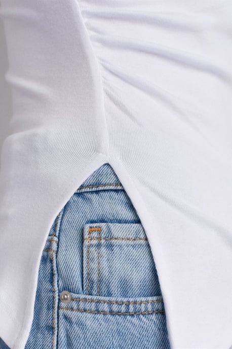 Slim-Fit Boot-Hals Langarmbluse - Image 4