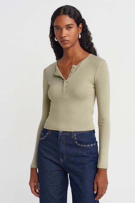 Slim Fit Langarm-Jerseybluse - Image 1