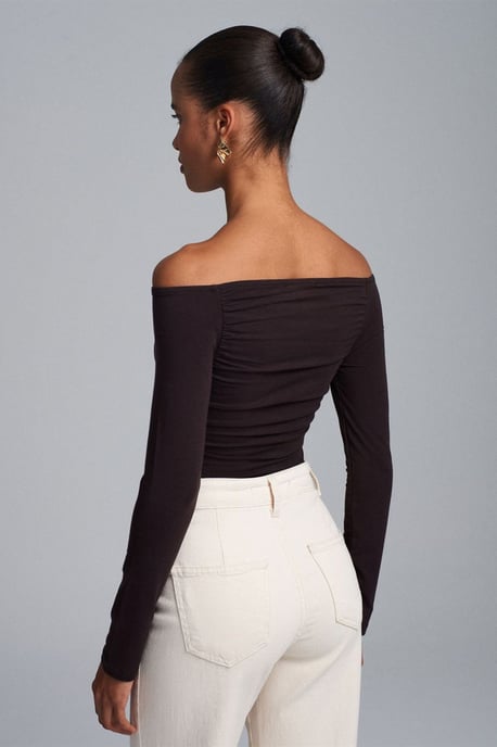 Schulterfreie Slim Fit Strickbluse - Image 3