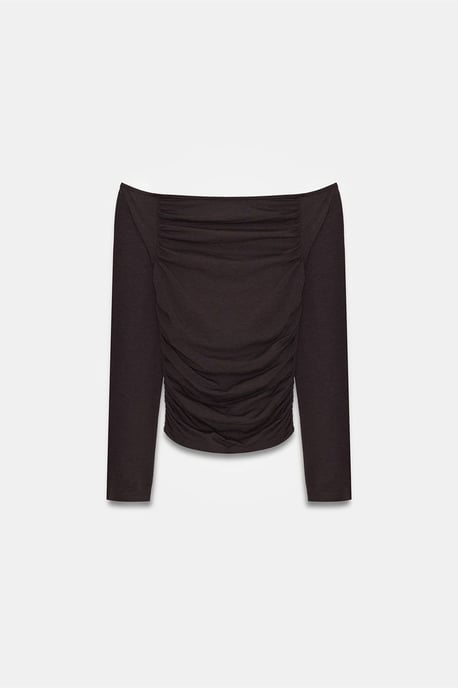 Schulterfreie Slim Fit Strickbluse - Image 6