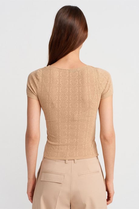 Slim Fit Rippstruktur Bluse - Image 2