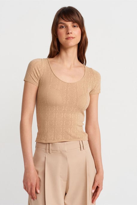 Slim Fit Rippstruktur Bluse - Image 3
