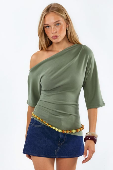 Damen Boot-Ausschnitt Kurzarm Strickbluse - Image 6