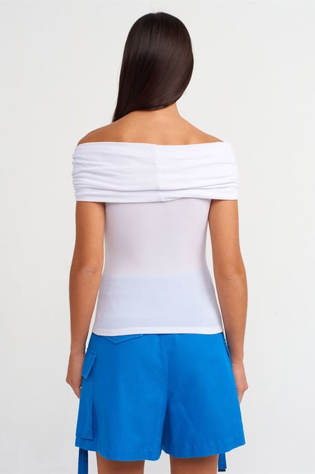 Schulterfreie, gerippte Slim-Fit-Bluse - Image 2