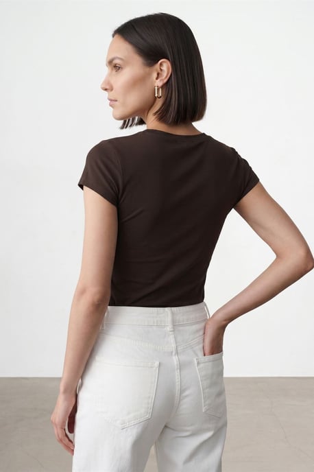 Slim Fit V-Ausschnitt Jerseybluse - Image 2