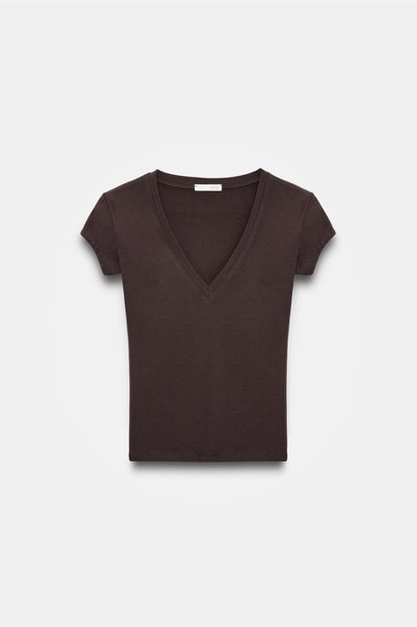 Slim Fit V-Ausschnitt Jerseybluse - Image 5
