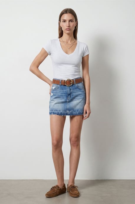 Slim Fit V-Ausschnitt Jerseybluse - Image 3