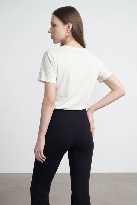 Baumwolle Tencel V-Ausschnitt Kurzarm-Bluse - Image 3