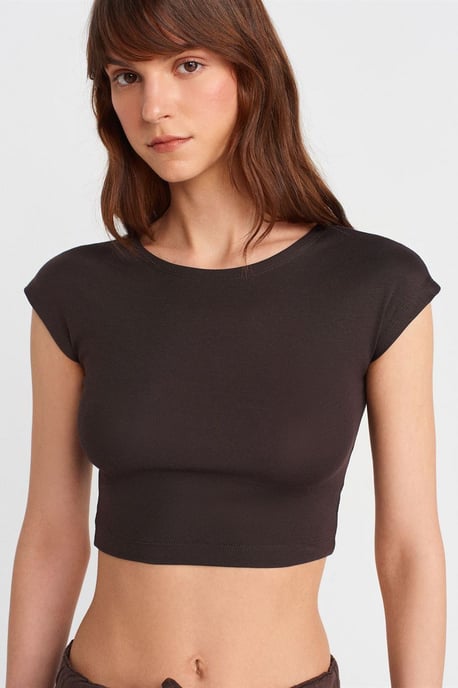 Schlankes Crop-Jersey-Bluse - Image 1