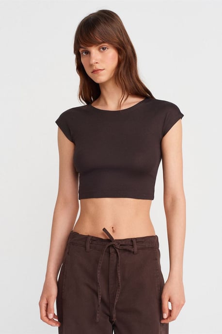 Schlankes Crop-Jersey-Bluse - Image 3