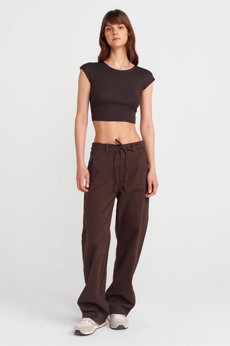 Schlankes Crop-Jersey-Bluse - Image 4