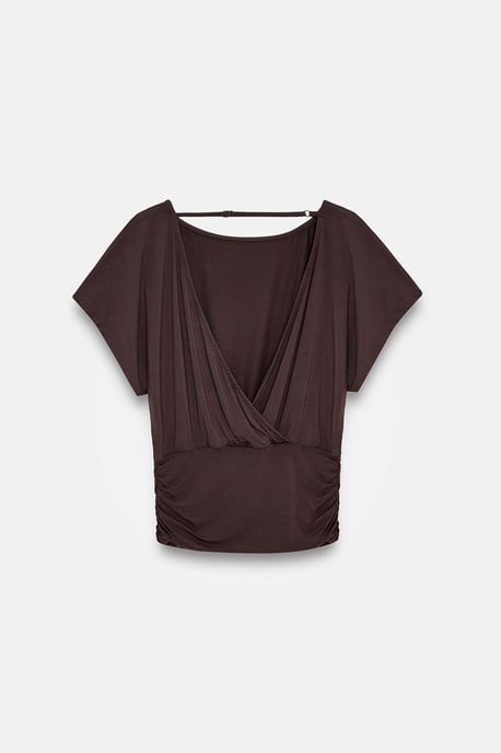 Damen Modal-Mix Cut-out Rundhalsausschnitt Bluse - Image 6